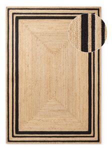 Crni/u prirodnoj boji obostrani/ručno rađen juten tepih 120x170 cm Jutta – Hanse Home