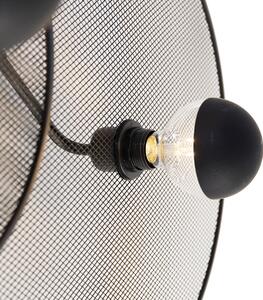 Dizajnerska zidna lampa crna s mrežastom 3 svjetla - Jane