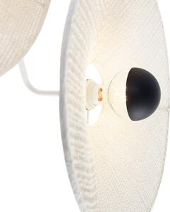 Dizajnerska zidna svjetiljka bijela s tkaninom od 3 svjetla - Jane