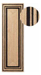 Crna/u prirodnoj boji obostrana/ručno rađena jutena staza 70x200 cm Jutta – Hanse Home