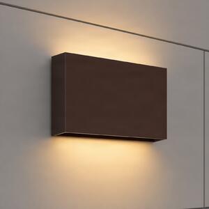 Lindby Lucande Jarte vanjska zidna LED svjetiljka, 20 cm, smeđa, IP65, Smeđa / hrđa, Plastika