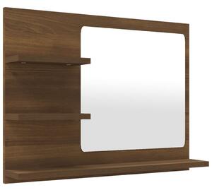 VidaXL Kupaonsko ogledalo boja smeđeg hrasta 60 x 10,5 x 45 cm drveno