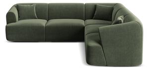 Zelena baršunasti kutna garnitura Campi – Cosmopolitan Design