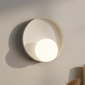 EMIBIG LIGHTING Kido K1 zidna svjetiljka, bež, čelik/staklo, Ø 20 cm, prigušiva, Bež, Dnevni boravak/blagovaonica, Metal