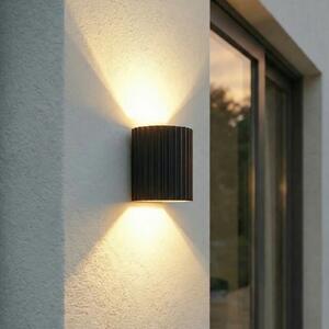 Lindby Ralino LED vanjska zidna svjetiljka, crna, 2 žarulje, IP65, Crno, Aluminij