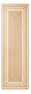 Krem/u prirodnoj boji obostrana/ručno rađena jutena staza 80x250 cm Looma – Hanse Home