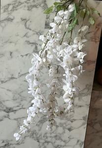 Umjetna grana glicinija 113cm bijela - Bijela