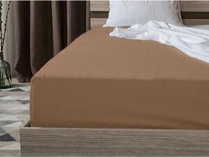 Jersey plahta HIGHFIT smeđa 90 x 200 cm