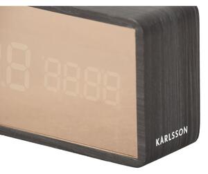 LED budilica u bakrenoj boji i tamnom drvenom dekoru Karlsson Mirror