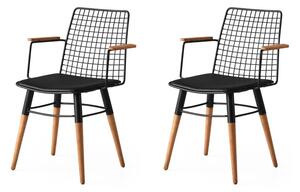 Woody Fashion Set stolica (2 komada), Crno Orah, Trend 961