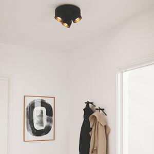 Nordlux Downlight Pitcher, crna/mesing, 3 svjetla, okrugla, metalna, prigušiva, Crno, Dnevni boravak/blagovaonica, Metal
