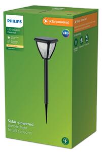 Philips LED solarno šiljasto svjetlo Vapora, Crno, Plastika, Vanjski reflektor/šiljak za tlo