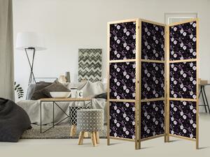Japanski paravan - Birds Among Flowers - Pheasants Surrounding Peonies - Purple