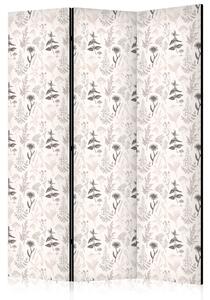 Paravan - Botanical Illustration - Drawing of Flowers and Herbs - Beige Grays