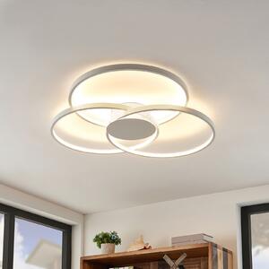 Lindby LED stropna svjetiljka Riley, bijela, metalna, 80 cm, prigušiva, prigušiva, Bijela, Dnevni boravak/blagovaonica, Aluminij, Strop s više plamena