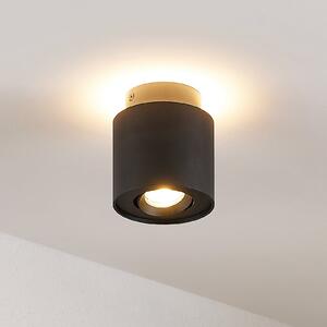 Arcchio stropna svjetiljka Walisa, Ø 10 cm, crna, metal, GU10, prigušiva, Crno, Dnevni boravak/blagovaonica, Aluminij