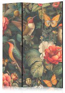 Paravan - In the Botanical Garden - Flowers Birds and Butterflies - Colorful Illustration