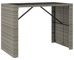 VidaXL Barski stol sa staklenom pločom sivi 145x80x110 cm poliratan