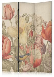 Paravan - Bouquet with Tulips - Colorful Flowers on a Light Background - Illustration