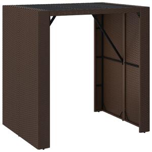 VidaXL Barski stol sa staklenom pločom smeđi 105x80x110 cm poliratan