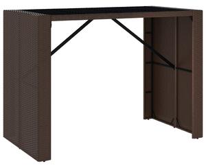 VidaXL Barski stol sa staklenom pločom smeđi 145x80x110 cm poliratan
