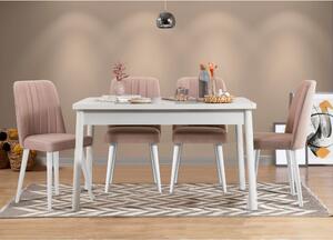 Woody Fashion Set stolova i stolica (5 komada), Bijela boja Kamen, Costa 0900 - 1 B