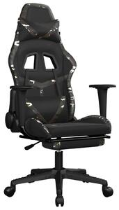 VidaXL Igraća stolica s osloncem za noge crno-maskirna od umjetne kože