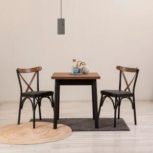 Woody Fashion Set stolova i stolica (3 komada), Crno, OLV-KARE-TK4