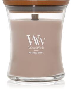 Woodwick Opulent Wood Patchouli Creme mirisna svijeća s drvenim fitiljem 275 g