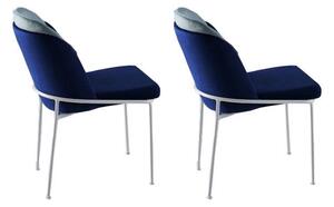 Woody Fashion Set stolica (2 komada), Tamno plava Bijela boja, Dore 123
