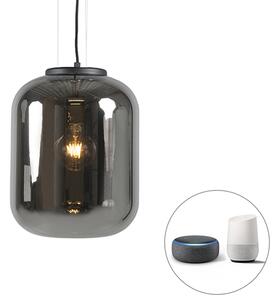 Pametna viseća svjetiljka crna s dimnim staklom, uključujući WiFi A60 - Bliss