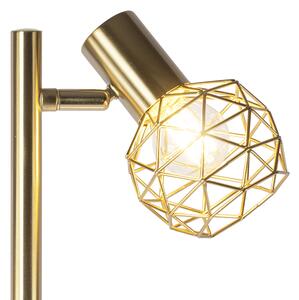 Dizajn podna svjetiljka zlatna podesiva u 3 svjetla - mreža