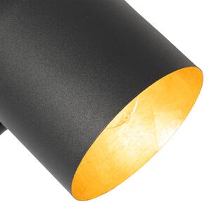 Moderna podna lampa crna sa zlatnom podesivom - Morik