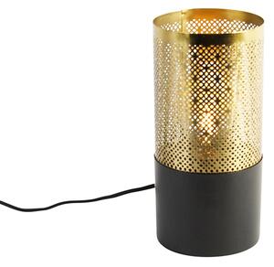Industrijska stolna lampa crna sa zlatom - Raspi