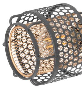Dizajnerska stropna lampa crna sa zlatnim 4 svjetla - Noud