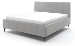 Svijetlo sivi tapecirani bračni krevet s prostorom za odlaganje s podnicom 180x200 cm Lizzano – Meise Möbel