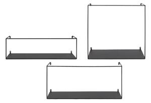 Crne metalne police u setu 3 kom 40 cm Ulmo – House Nordic