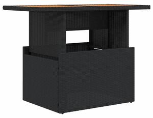 VidaXL Vrtni stol crni 100x55x73 cm od poliratana i bagremovog drva