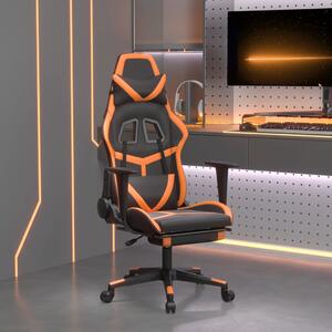 VidaXL Masažna igraća stolica s osloncem crno-narančasta umjetna koža