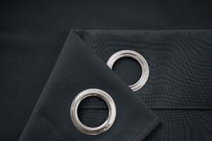 Crna zavjesa OXFORD 140x250 cm Sistem za vješanje: Metalni prstenovi