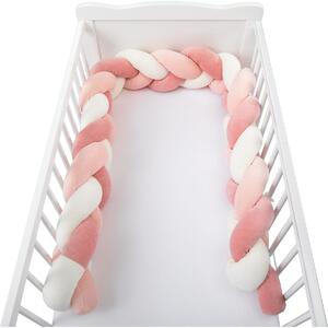 BUBABA BY FREEON ogradica za krevet pletenica 235x15 pink/white