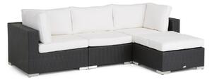 Vrtna sofa Comfort Garden 209, Crna, Bijela, 64x255x166cm