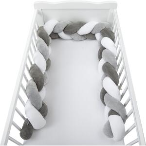 BUBABA BY FREEON ogradica za krevet pletenica 235x15 grey/white
