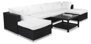 Vrtni namještaj Comfort Garden 214, Crna, Bijela