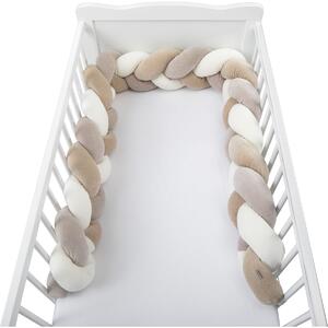 BUBABA BY FREEON ogradica za krevet pletenica 235x15 beige/white