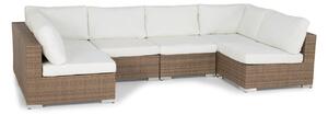 Vrtna sofa Comfort Garden 442, Bijela, Svijetlo smeđa, 64x330x165cm