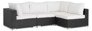 Vrtna sofa Comfort Garden 505, Bijela, Crna, 64x255x165cm