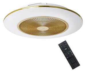 LED Prigušiva stropna svjetiljka s ventilatorom ARIA LED/38W/230V zlatna + DU