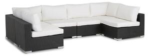 Vrtna sofa Comfort Garden 504, Crna, Bijela, 64x330x165cm