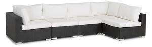 Vrtna sofa Comfort Garden 503, Bijela, Crna, 64x330x165cm